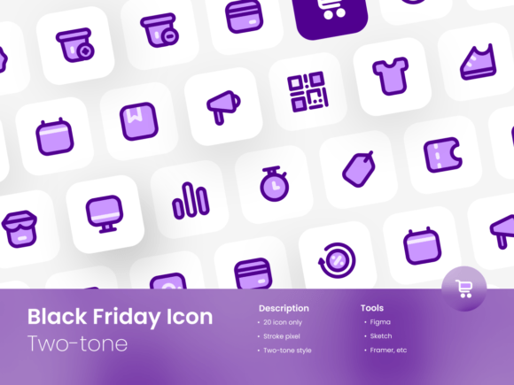 Black Friday Icon Set Two-tone Style Review
