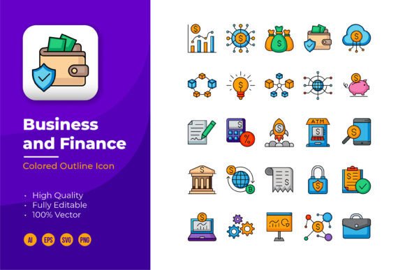 Business and Finance Icon: A Modern Graphic Design Asset