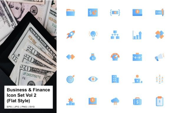 Business and Finance Icon Flat Vol 2 Graphics