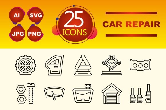 Car Repair Graphics for Modern Web Design
