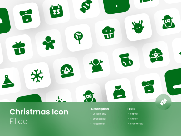 Christmas Icon Set Filled Style Review