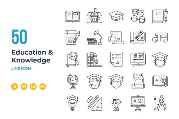 Education and Knowledge Icon - Line