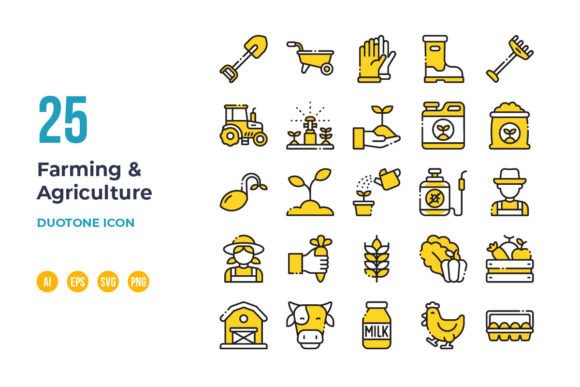 Farm and Agriculture Icon - Duotone Graphics