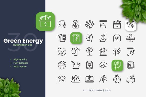 Green Energy Graphics for Crafting