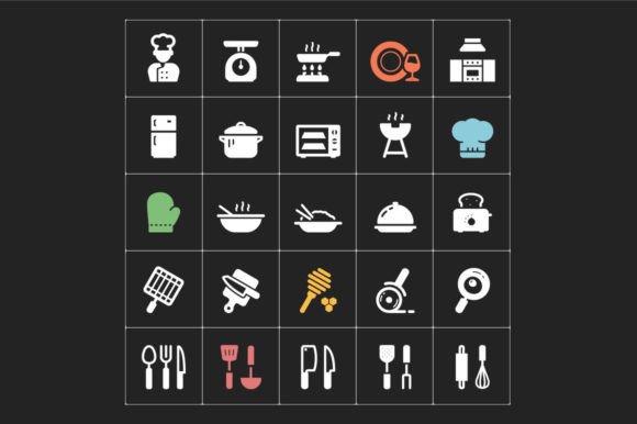 Kitchen and Utensils Solid Icon