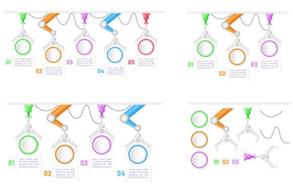 Manufacturing Technology Infographic Set for Modern Content