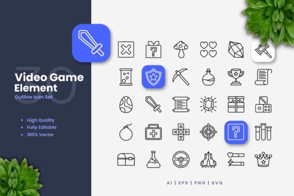 Videogame Element Graphics for Modern Branding