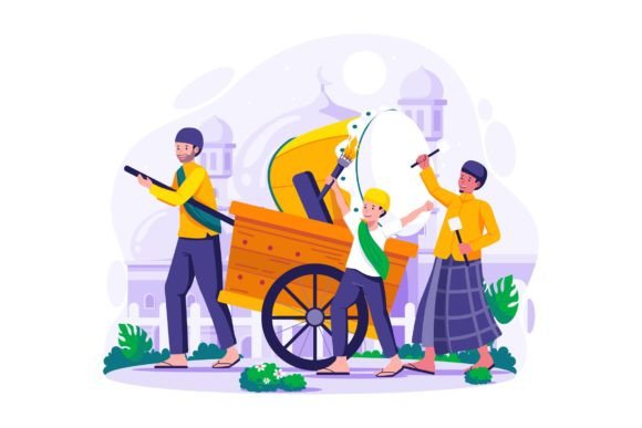 Wake Up People for Suhoor Illustration: A Graphic Design Asset for Local Branding